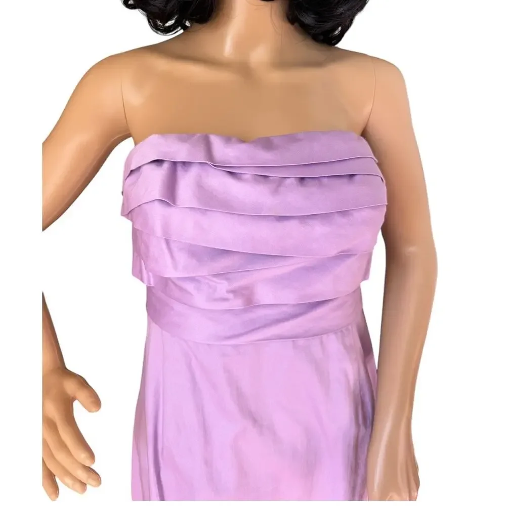 J. Crew Wave Bodice Strapless cotton lavender/ purple dress size 6